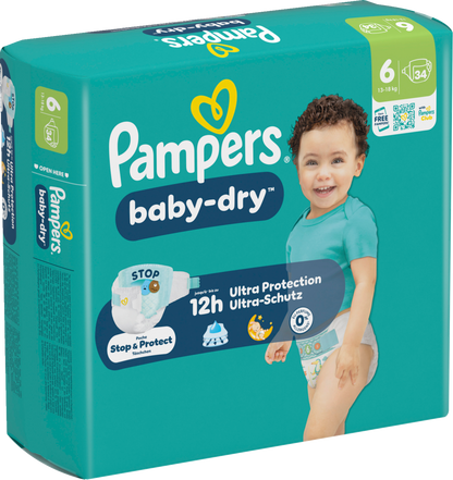 Pampers Baby-Dry T6 Extra Large 13-18kg (34 pces) Sachet