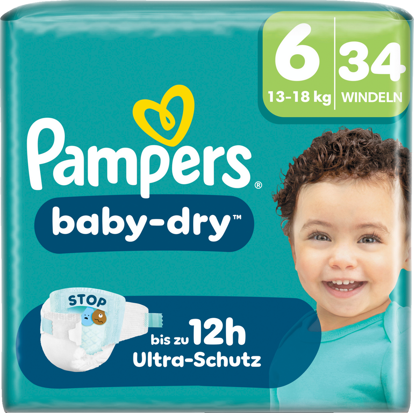 Pampers Baby-Dry T6 Extra Large 13-18kg (34 pces) Sachet