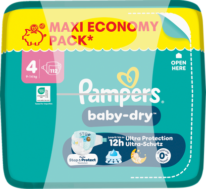Pampers Baby-Dry T4 Maxi 9-14kg (112 pces) Maxi Pack