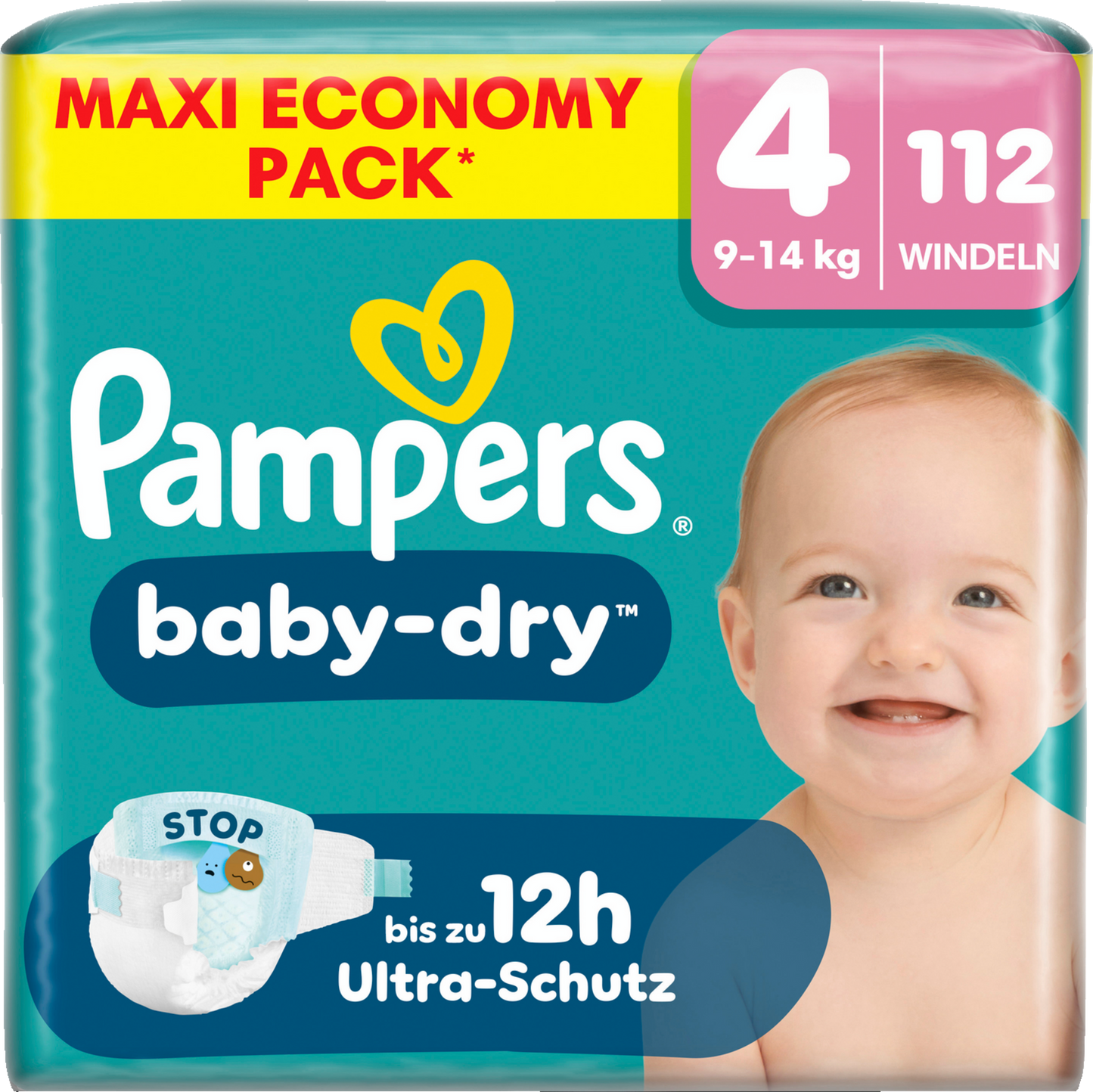 Pampers Baby-Dry T4 Maxi 9-14kg (112 pces) Maxi Pack