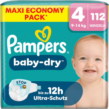 Pampers Baby-Dry T4 Maxi 9-14kg (112 pces) Maxi Pack