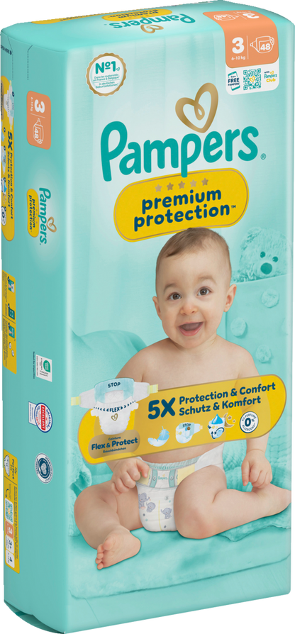 Pampers Premium Protection T3 Midi 6-10kg (48 pces) Sachet