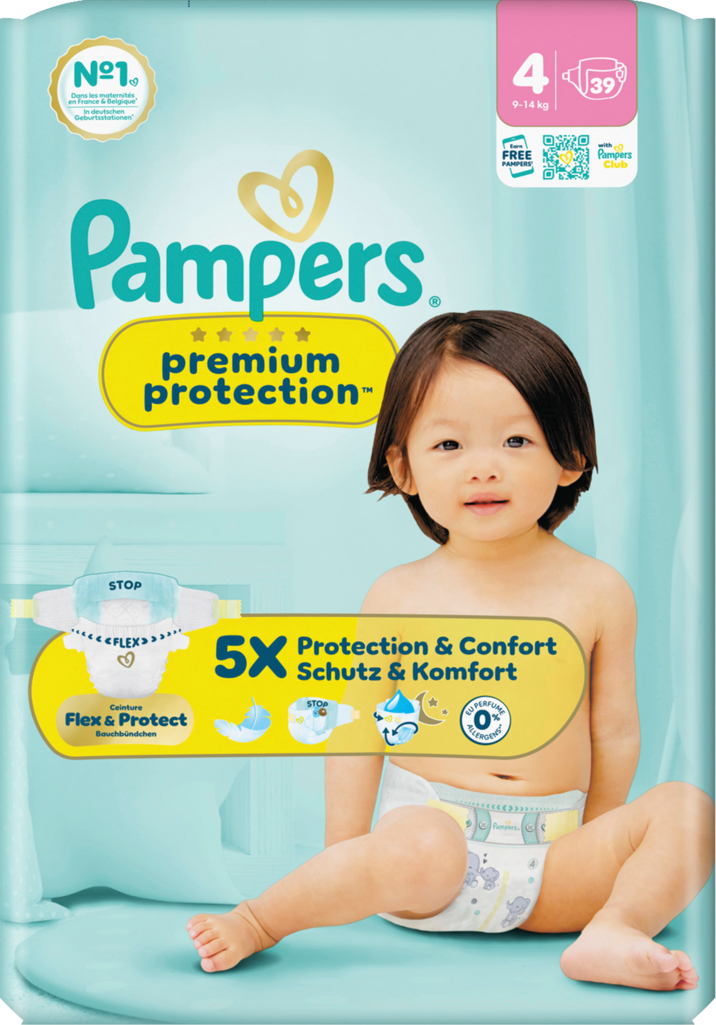 Pampers Premium Protection T4 Maxi 9-14kg (39 pces) Sachet