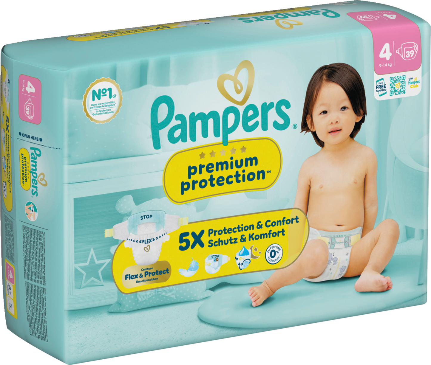 Pampers Premium Protection T4 Maxi 9-14kg (39 pces) Sachet