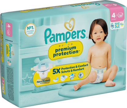Pampers Premium Protection T4 Maxi 9-14kg (39 pces) Sachet