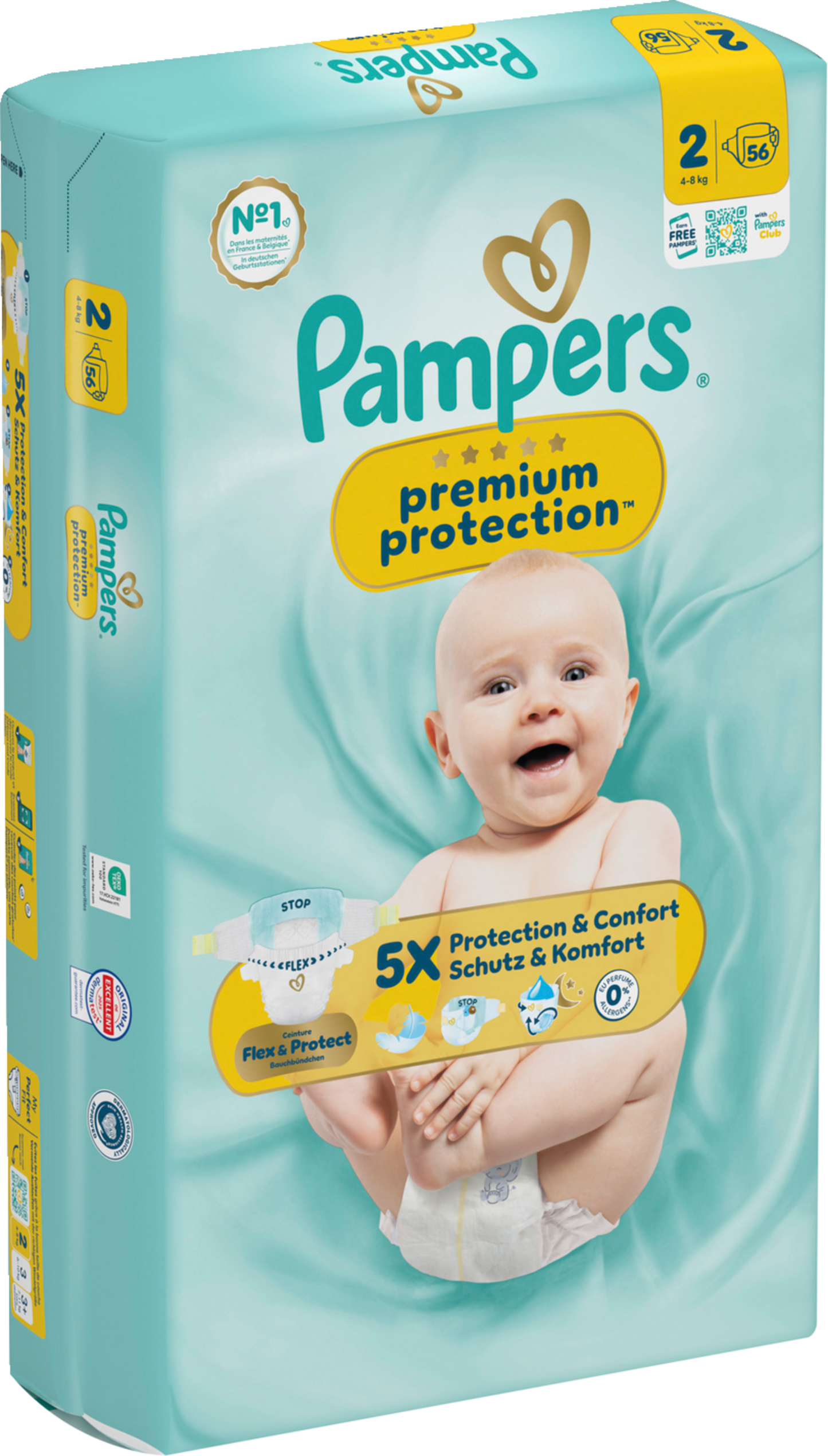 Pampers Premium Protection T2 Mini 4-8kg (56 pces) Sachet