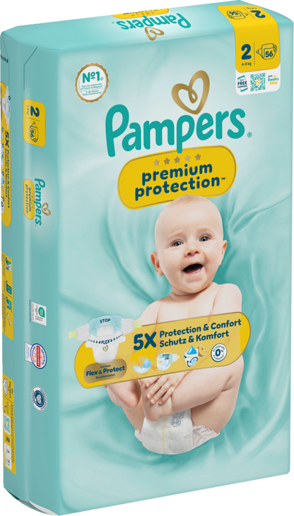 Pampers Premium Protection T2 Mini 4-8kg (56 pces) Sachet