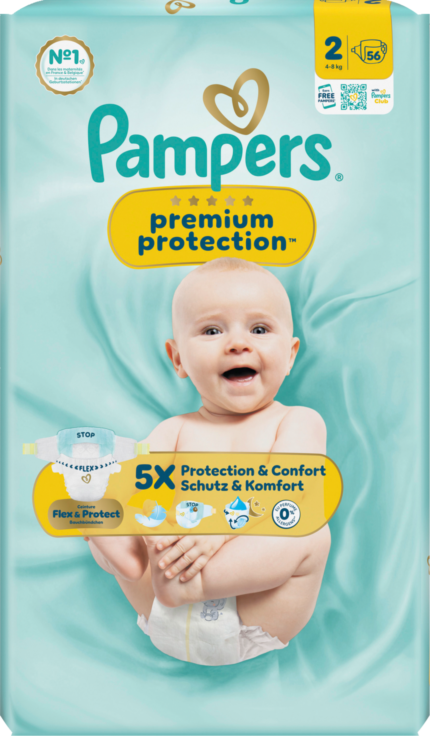Pampers Premium Protection T2 Mini 4-8kg (56 pces) Sachet