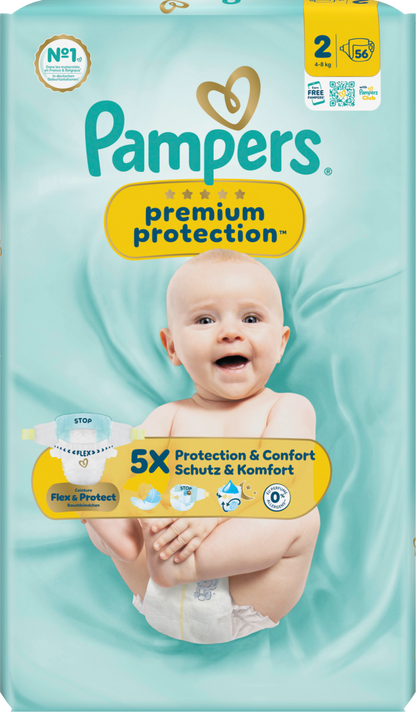Pampers Premium Protection T2 Mini 4-8kg (56 pces) Sachet