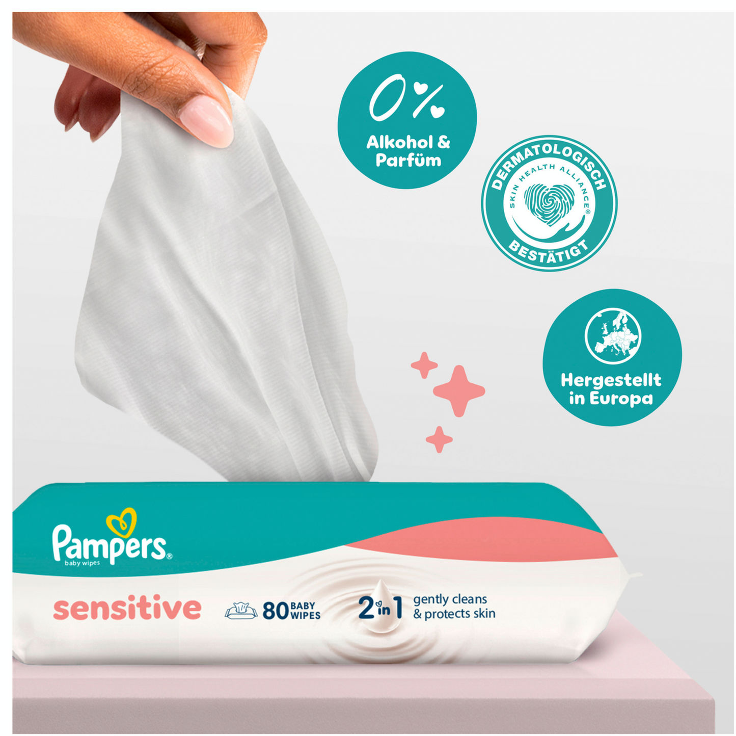 Pampers Lingettes Humides Sensitive (80 pces)