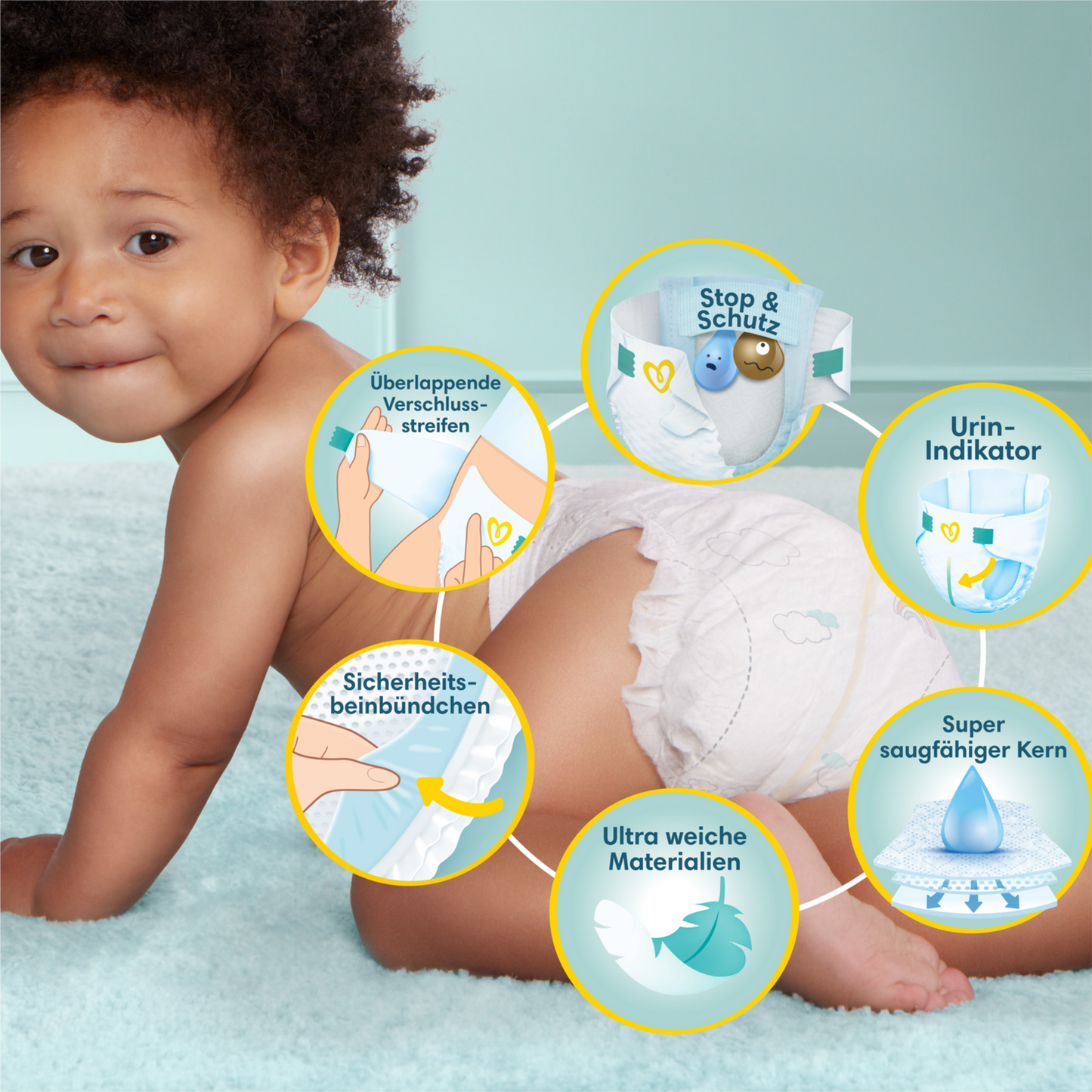Pampers Premium Protection T7 XXL 15+kg (128 pces) Pack Mensuel