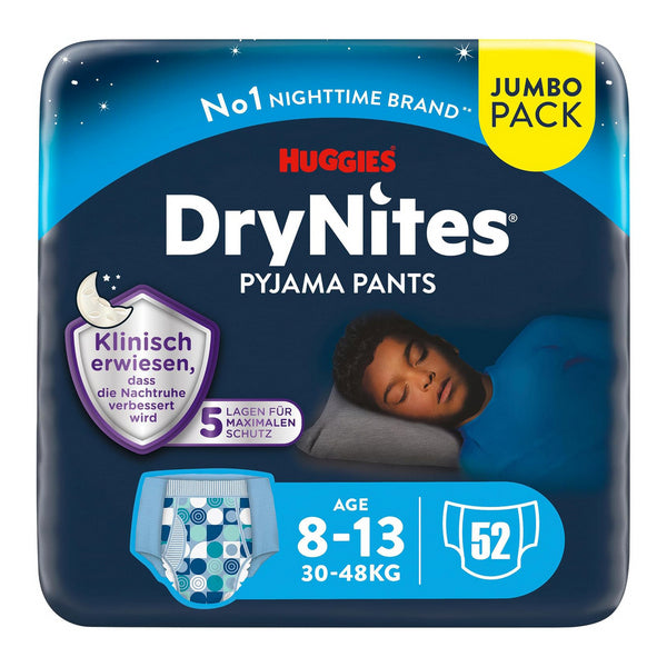 Huggies DryNites® culottes pour la nuit 8-13 ans (30-48 kg) garçon (4x13 pces) Jumbopack