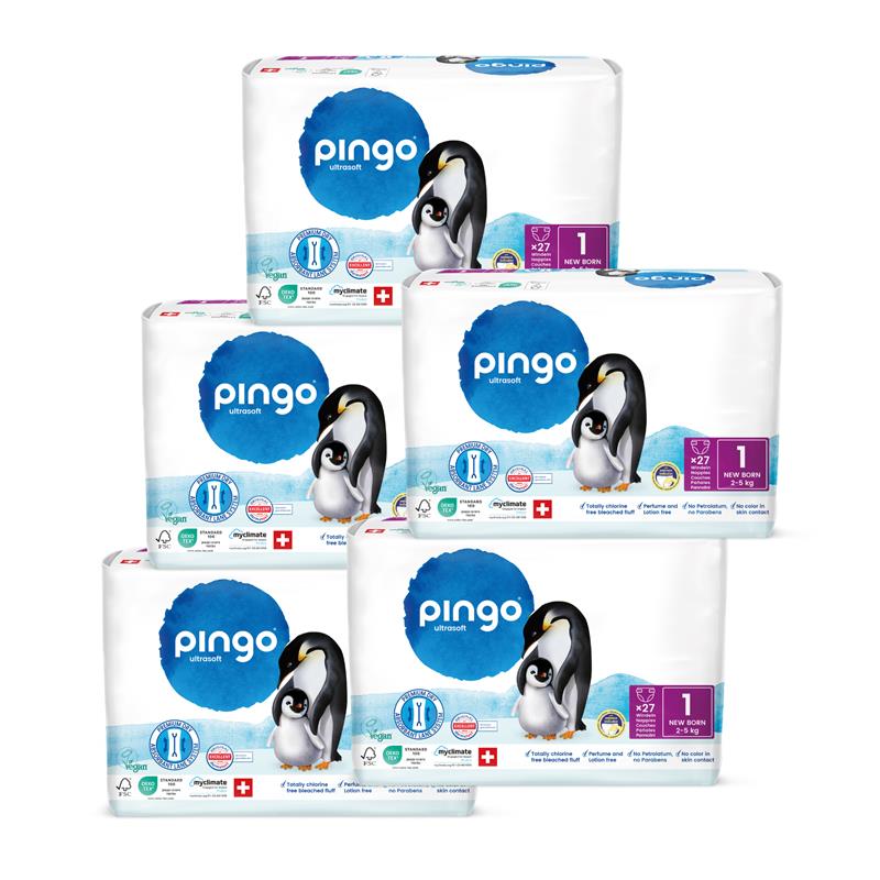 Pingo T1 Newborn (2-5 kg) Carton (5 x 27 pces)