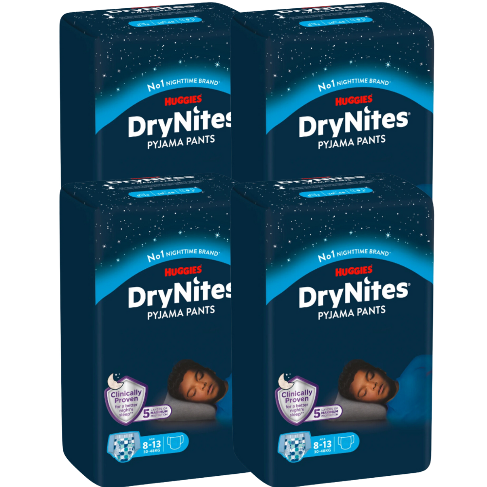 Huggies DryNites® culottes pour la nuit 8-13 ans (30-48 kg) garçon (4x13 pces) Jumbopack