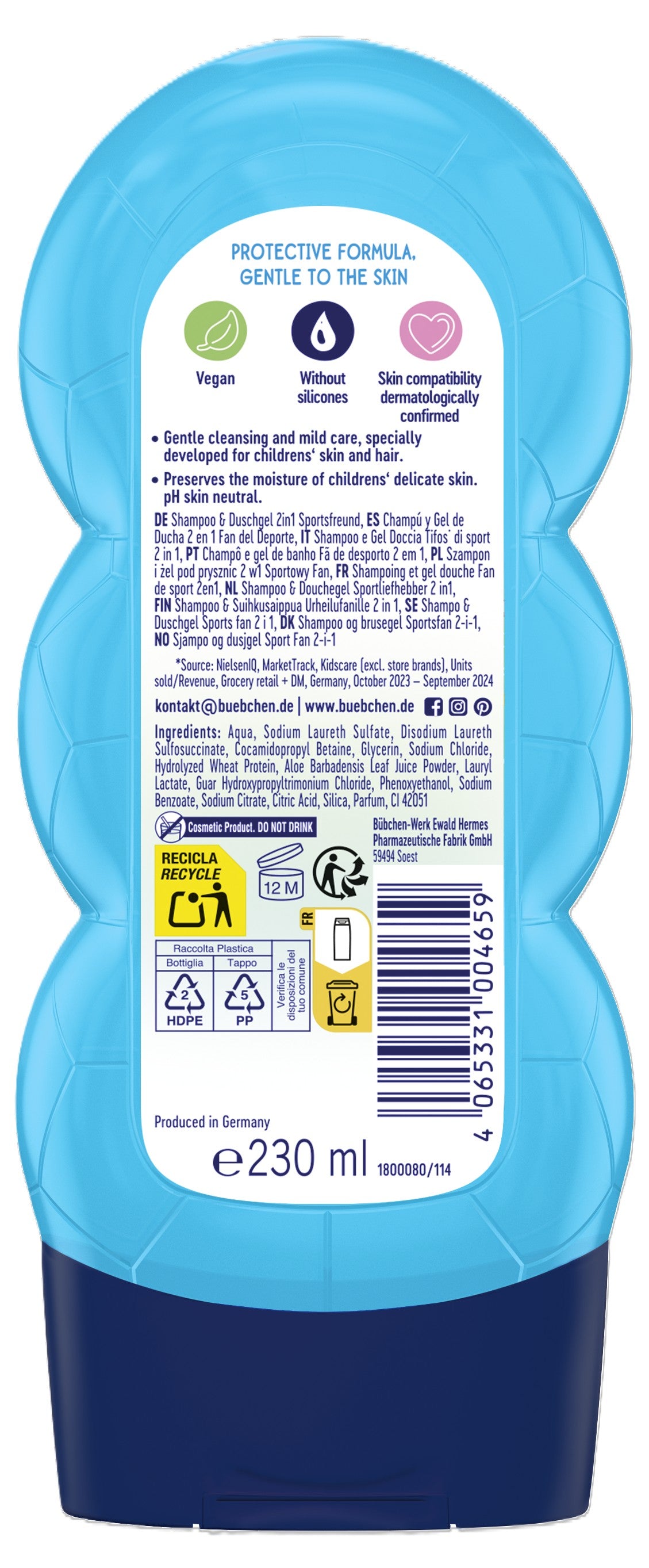 Bübchen Kids Shampooing & Gel Douche 2en1 Sports Fan 230ml