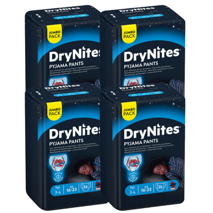 Huggies DryNites® culottes pour la nuit 3-4 ans (12-21 kg) garçon (4x16 pces) Jumbopack