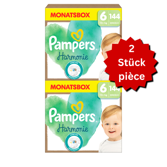 Pampers Harmonie T6 XL 13+kg (2x144 pièces) – PROMO 2 boîtes mensuelles
