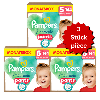 Pampers Harmonie Pants T5 Junior 12-17kg (3x144 pièces) – PROMO : 3 boîtes mensuelles