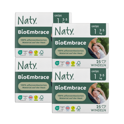 Naty BioEmbrace T1 Newborn (2-5kg) Carton (4 X 25 pces)