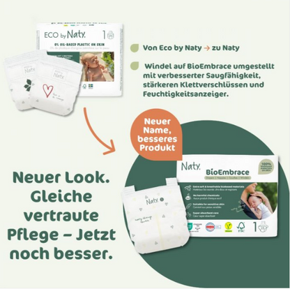 Naty BioEmbrace T1 Newborn (2-5kg) Carton (4 X 25 pces)