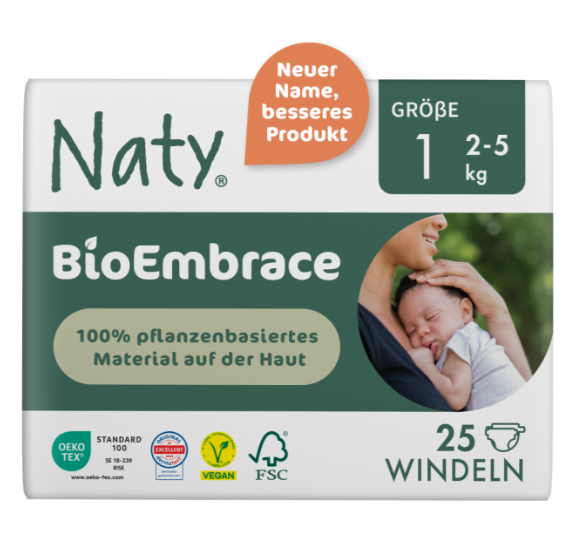 Naty BioEmbrace T1 Newborn (2-5kg) Carton (4 X 25 pces)