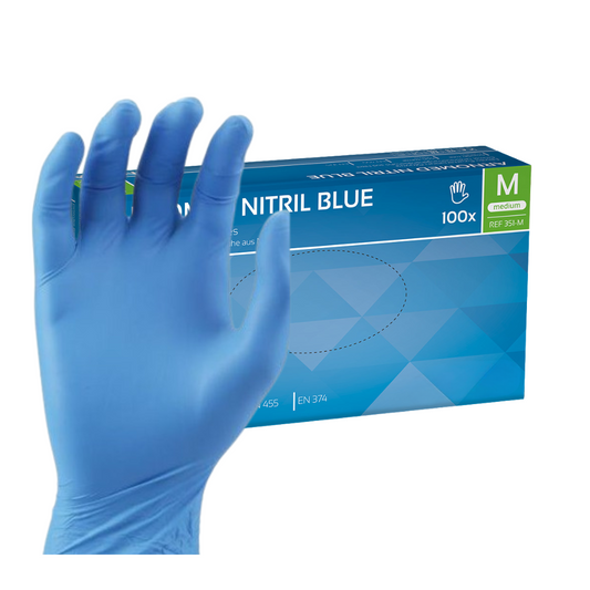 Gants Nitrile Bleu Taille M (100 pcs)