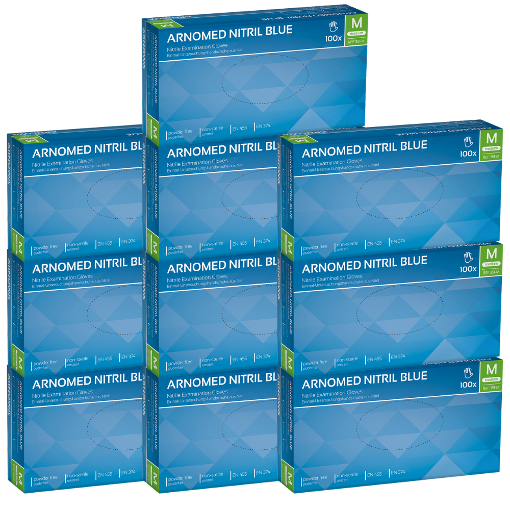 Gants Nitril bleu taille M (10 x 100 pcs) Carton