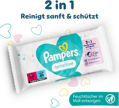 Pampers Lingettes Humides Sensitive ECom (15 x 80 pces)