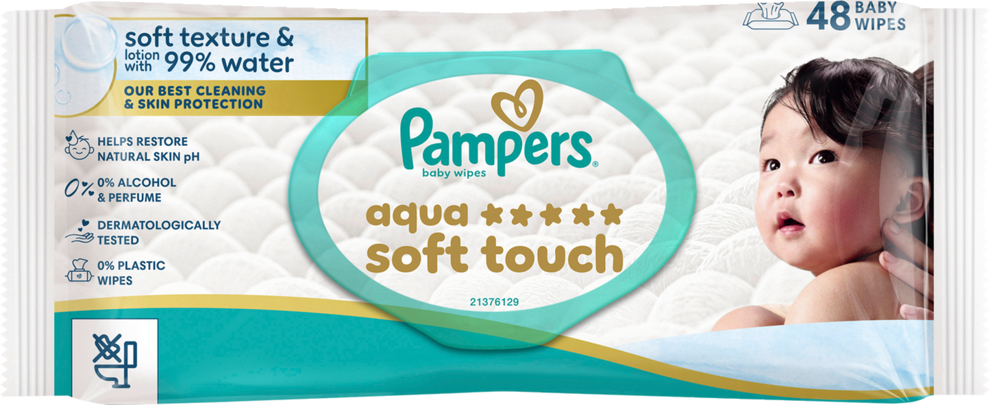 Pampers Aqua Soft Touch lingettes (48 pièces) sachet