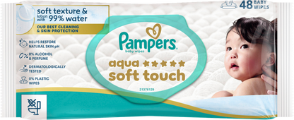 Pampers Aqua Soft Touch lingettes (48 pièces) sachet