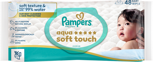 Pampers Aqua Soft Touch lingettes (48 pièces) sachet