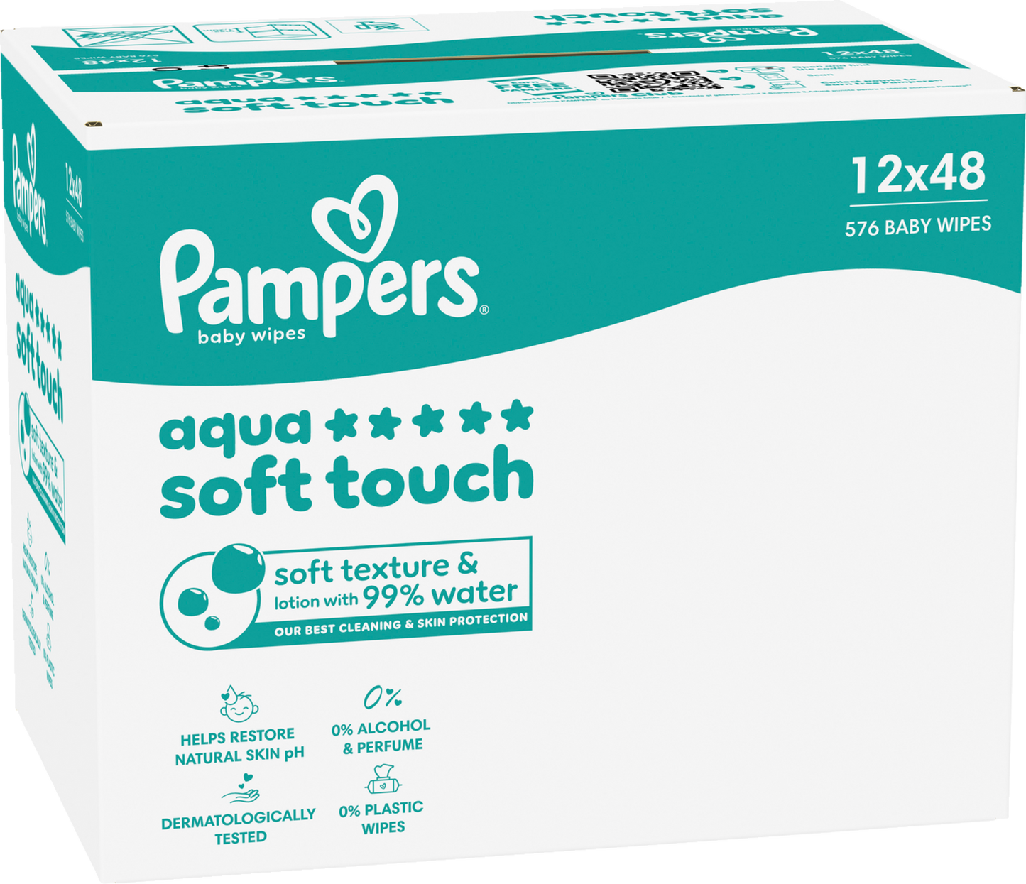Pampers Aqua Soft Touch lingettes (12 x 48 pièces) carton