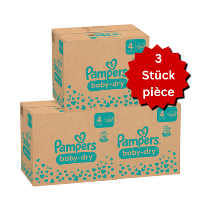 Pampers Baby-Dry T4 Maxi 9-14kg (3x204 pces) PROMOTION 3 boîtes mensuelles