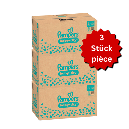 Pampers Baby-Dry T8 XXXL 17+kg (3x120 pces) PROMOTION 3 boîtes mensuelles