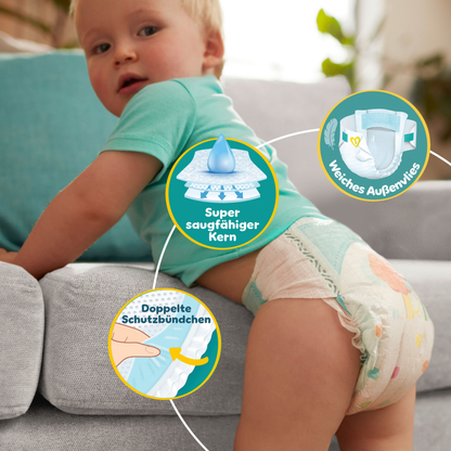 Pampers Baby-Dry T7 XXL 15+kg (3x132 pces) PROMOTION 3 boîtes mensuelles