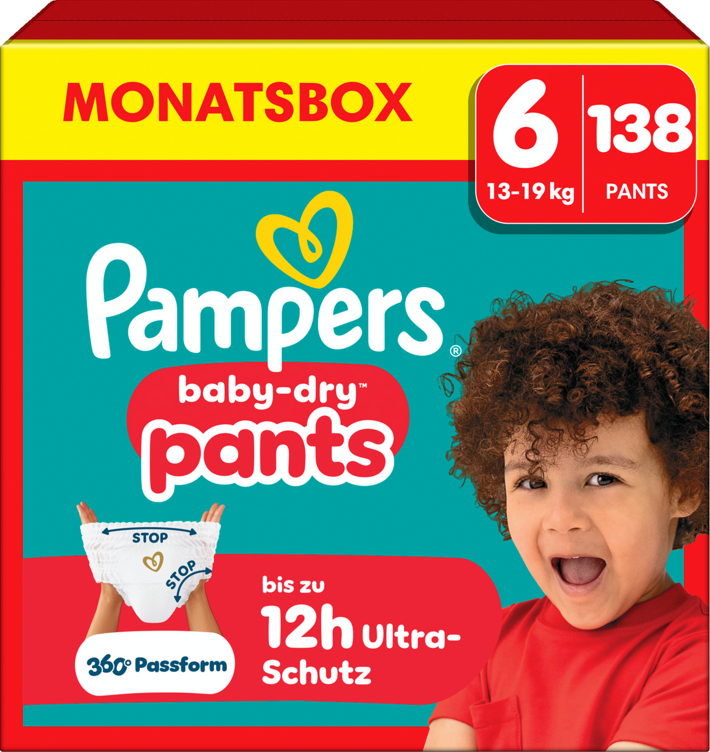 Pampers Baby-Dry PANTS T6 XL 14-19kg (3x138 pces) PROMOTION 3 boîtes mensuelles