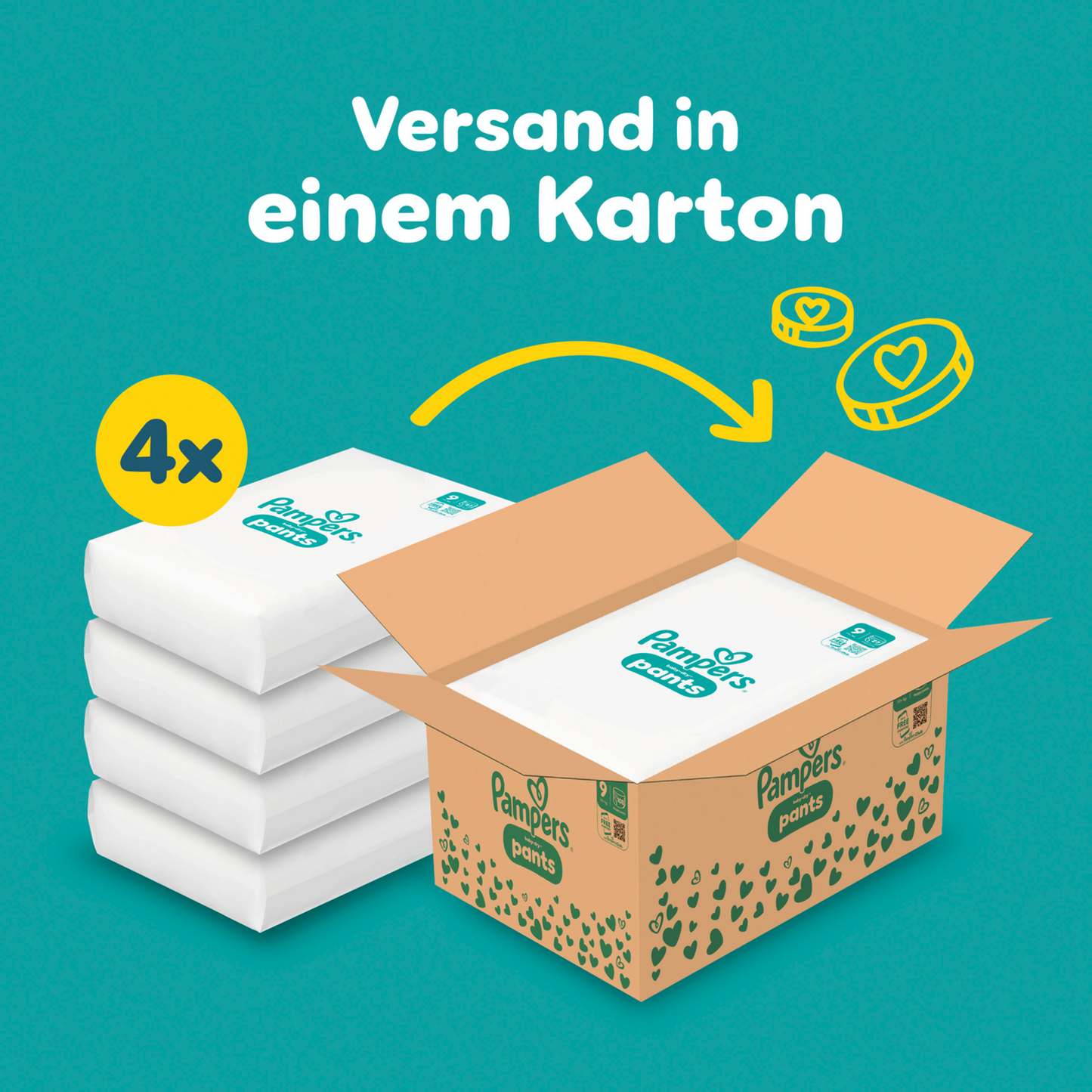 Pampers Baby-Dry PANTS taille 9 XXXXL 19+ kg (3x108 pièces) ACTION 3 box mensuelles