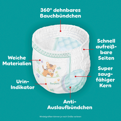 Pampers Baby-Dry PANTS taille 9 XXXXL 19+ kg (3x108 pièces) ACTION 3 box mensuelles