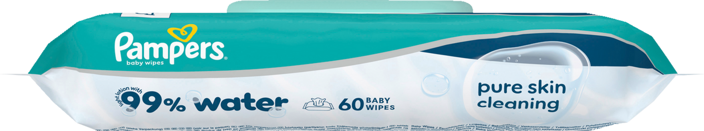 Pampers 99% Water lingettes (12 x 60 pièces) carton