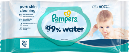 Pampers 99% Water lingettes (60 pièces) Sachet 