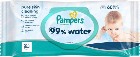 Pampers 99% Water lingettes (60 pièces) Sachet 