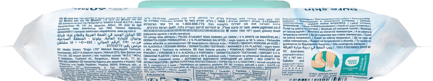 Pampers 99% Water lingettes (12 x 60 pièces) carton