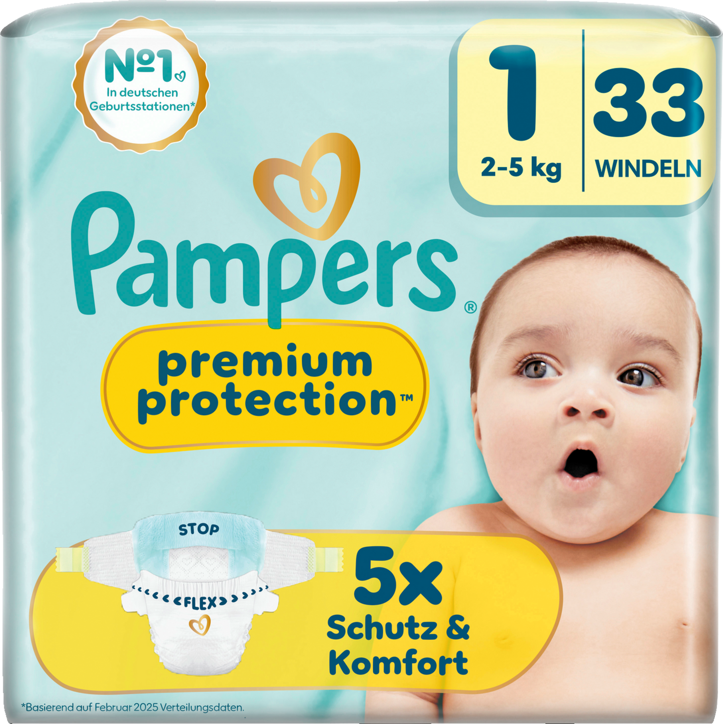 Pampers Premium Protection T1 Newborn (2–5 kg) (33 pces) Sachet