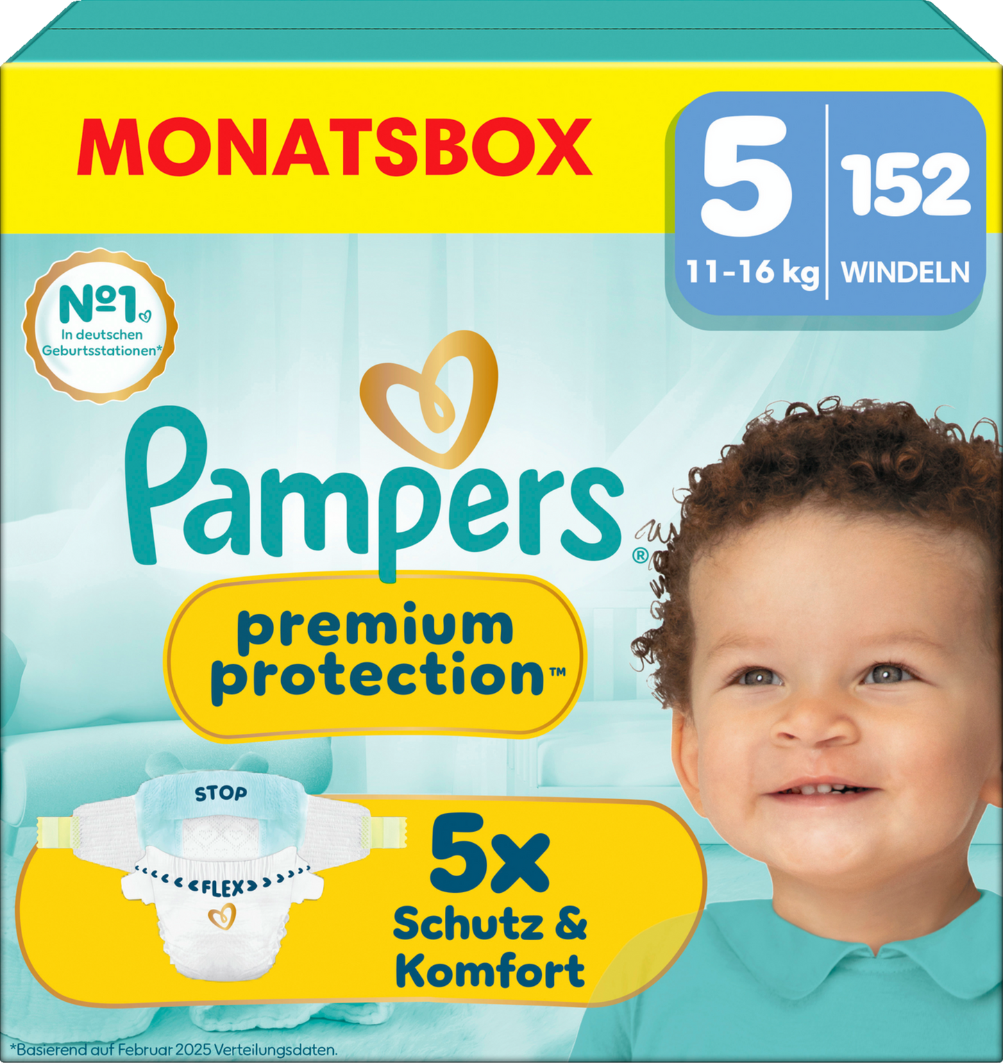 Pampers Premium Protection T5 Junior 11-16kg (3x152 pces) PROMOTION 3 boîtes mensuelles
