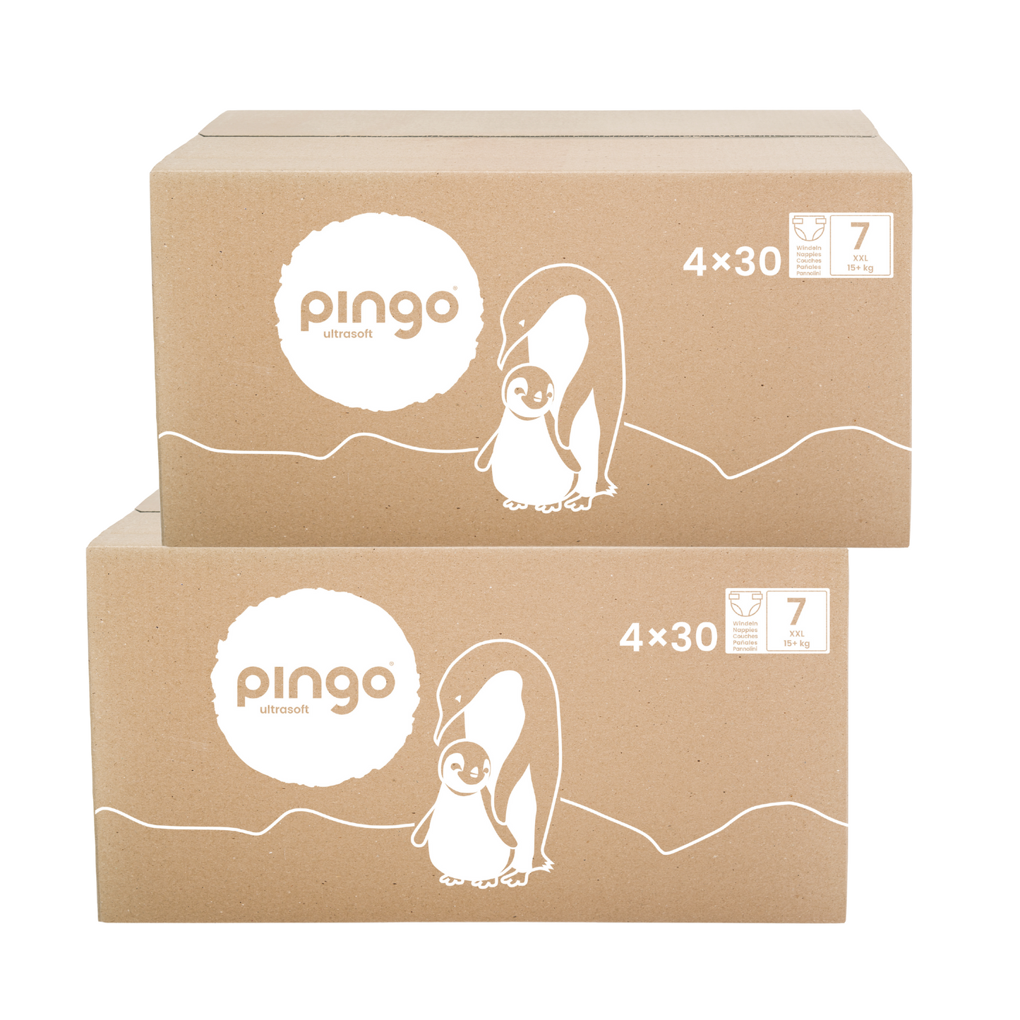 Pingo Taille 7 XXL (15+ kg) Carton de 2 (2 x 4 x 30 pcs)