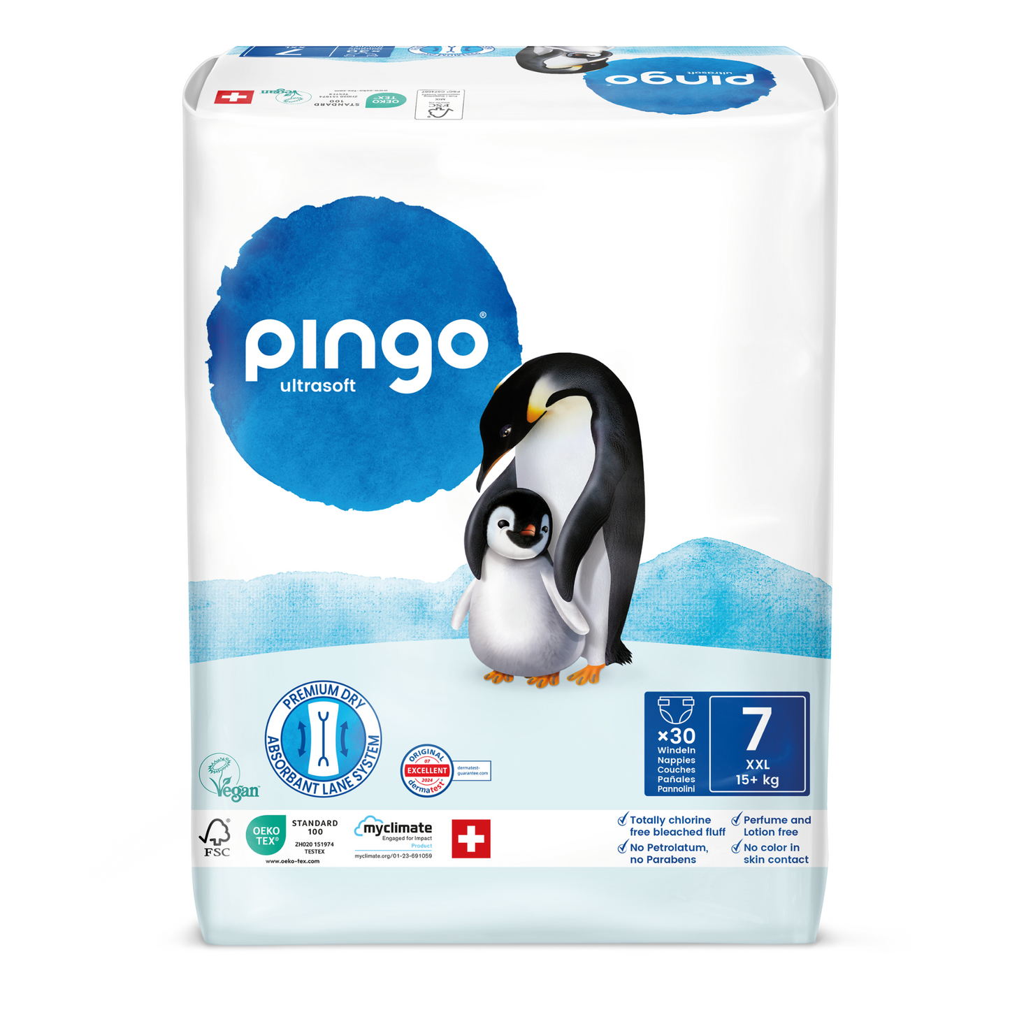 Pingo Taille 7 XXL Boîte mensuelle (150 couches)
