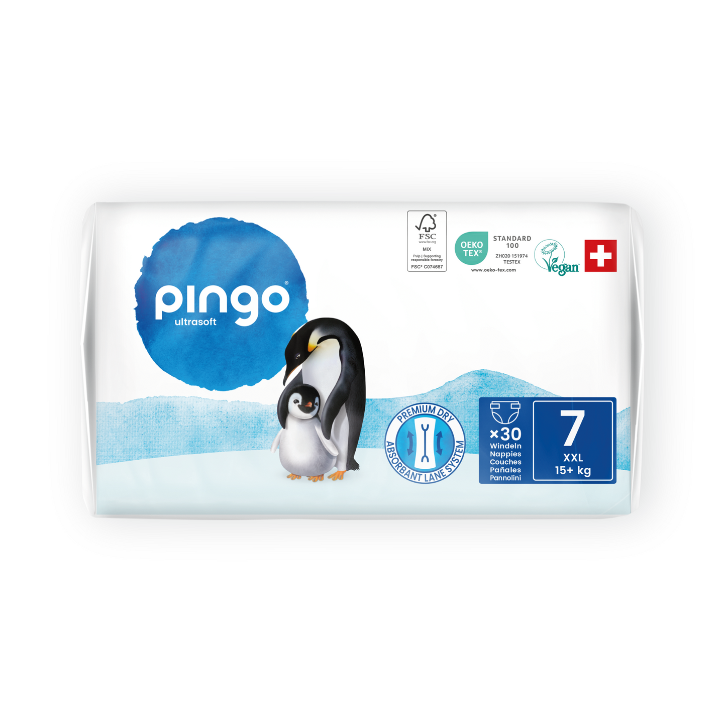 Pingo Taille 7 XXL Boîte mensuelle (150 couches)