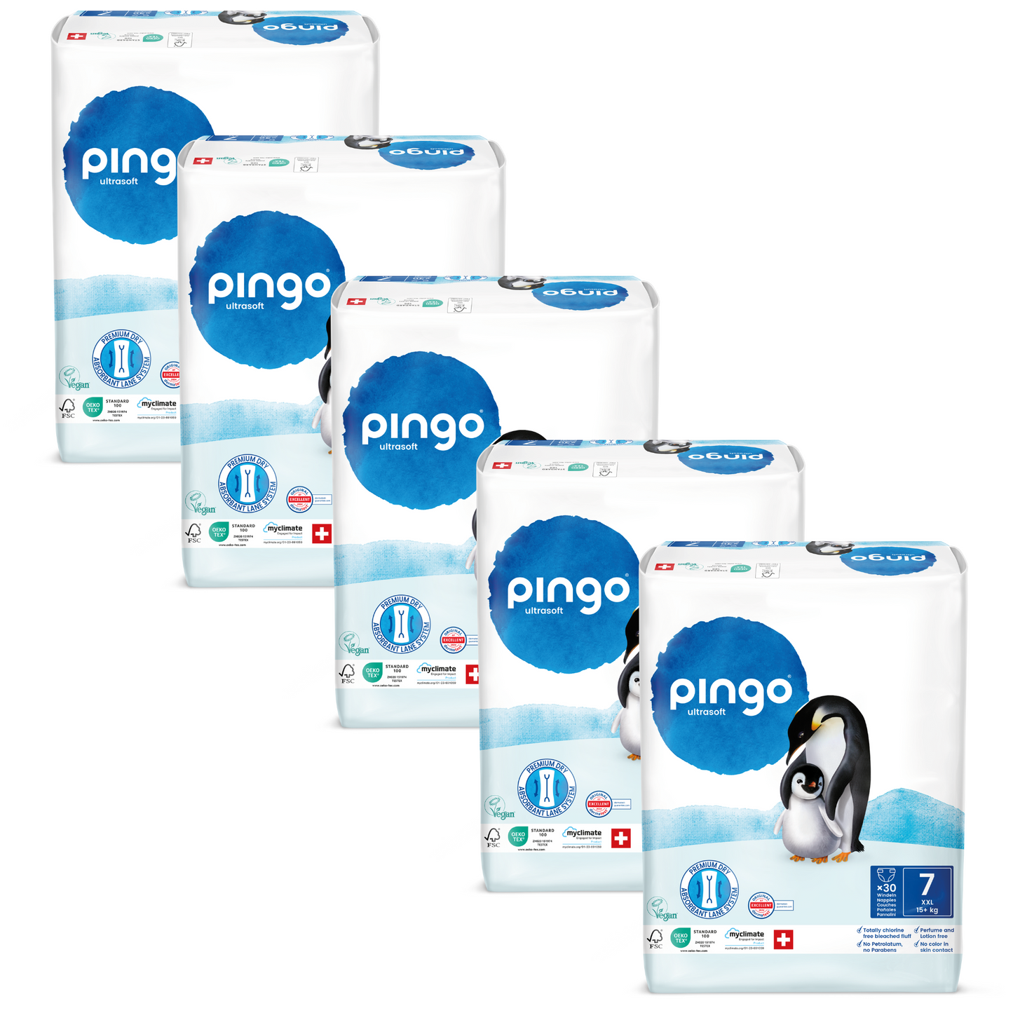 Pingo Taille 7 XXL Boîte mensuelle (150 couches)