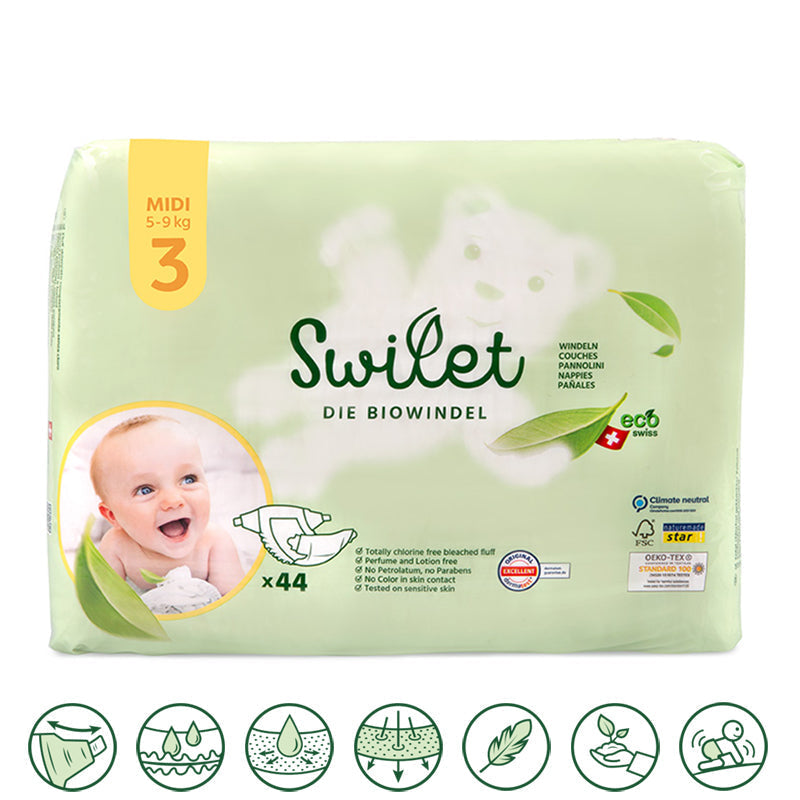 Swilet - La couche Écologiques T3 Midi 5-9Kg (6x 44 pces) Carton