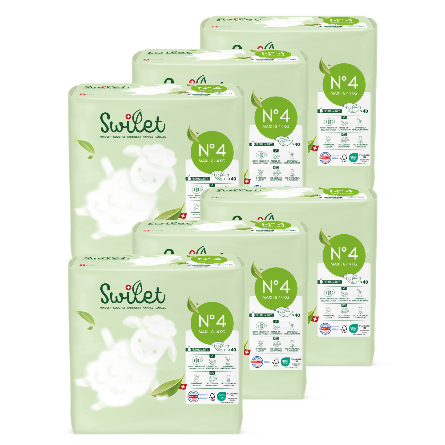 Swilet - La Couche Écologiques T4 Maxi 8-14Kg (6x 40 pces) Carton